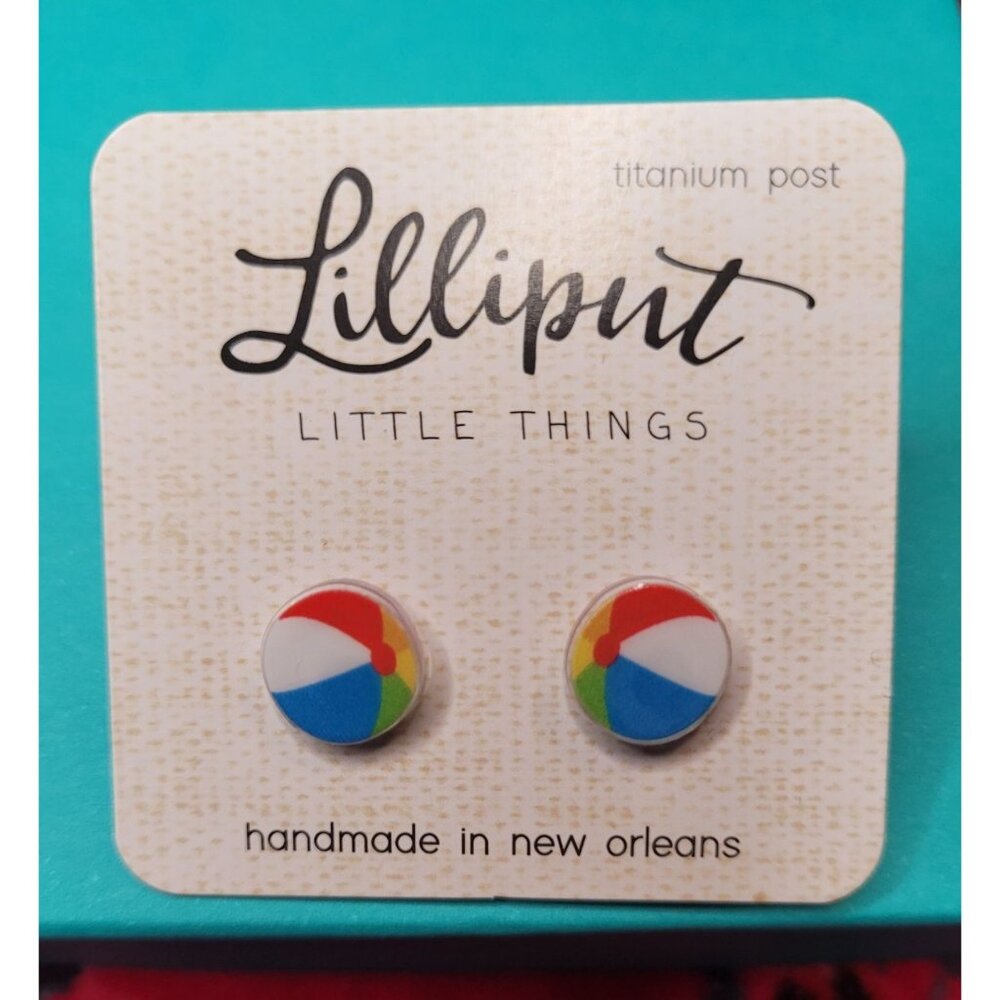 NEW Colorful Beachball Stud Earrings